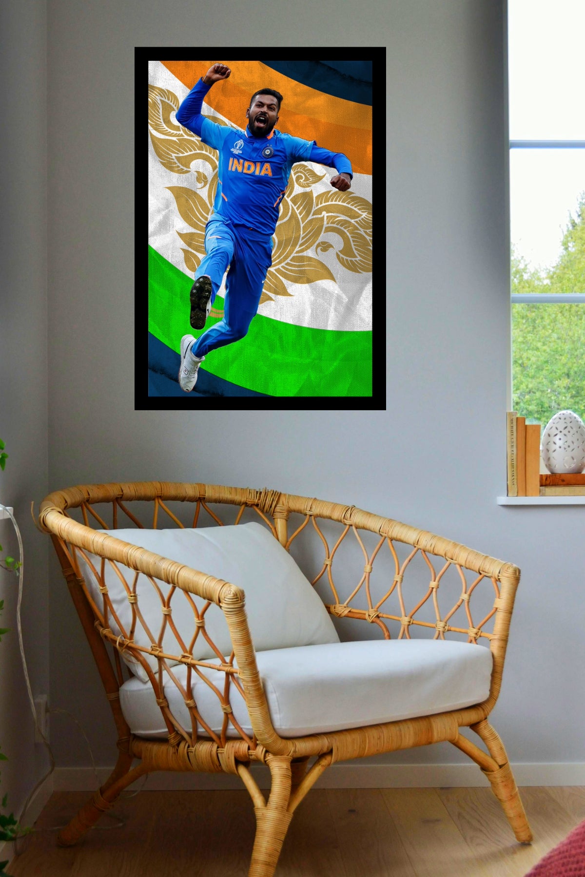 Hardik Pandya | Vintage Cricketer | Poster Art Print | Wall Frame