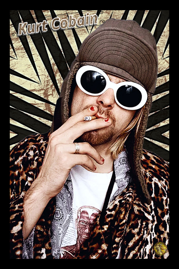 Kurt Cobain | Iconic Sunglasses | Nirvana | Vintage Music Artist | Art Print | Wall Frame