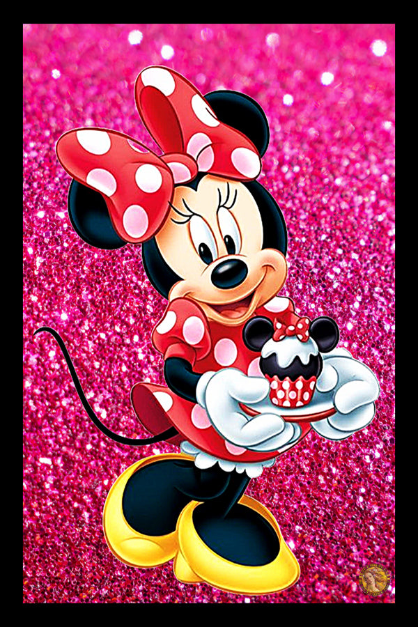 Minnie Mouse with a Cupcake | Classic Cartoon Poster | Art Print | Wall Frame