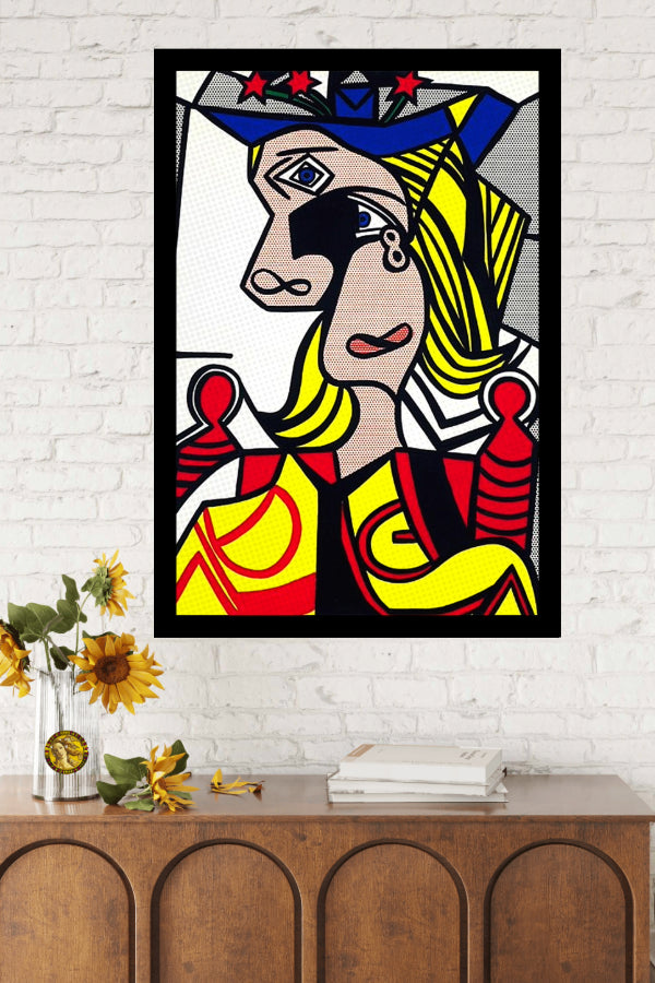 Woman with Flowered Hat (1963) | Roy Lichtenstein | Vintage Pop Art | Large Poster Print | Wall Frame