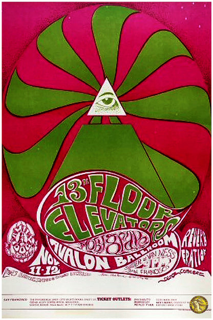 13th Floor Elevators | Avalon Ballroom (1966) | Vintage Concert Poster | Art Print | Wall Frame