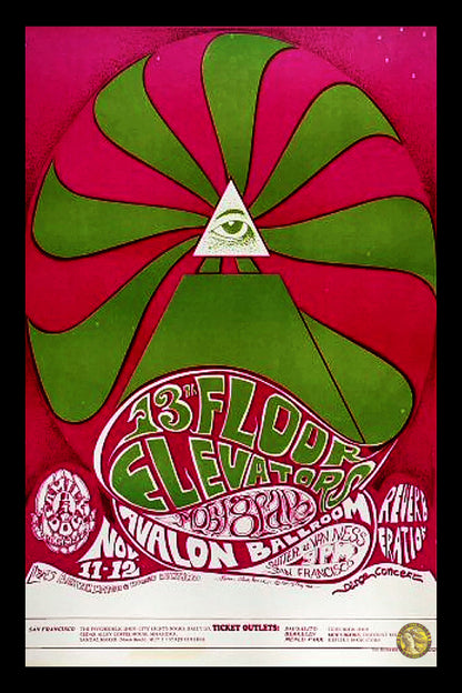 13th Floor Elevators | Avalon Ballroom (1966) | Vintage Concert Poster | Art Print | Wall Frame