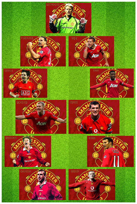 Manchester United All Time XI | Classic Poster | Art Print | Wall Frame