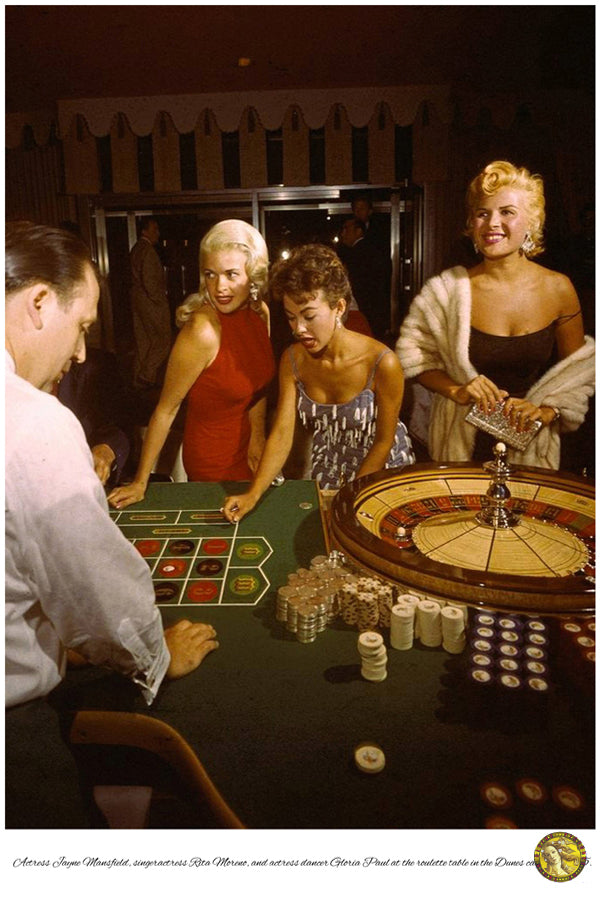 A Roulette Table In The Dunes Casino in 1955 | Vintage Iconic Photograph | Wall Frame