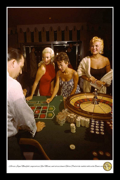 A Roulette Table In The Dunes Casino in 1955 | Vintage Iconic Photograph | Wall Frame