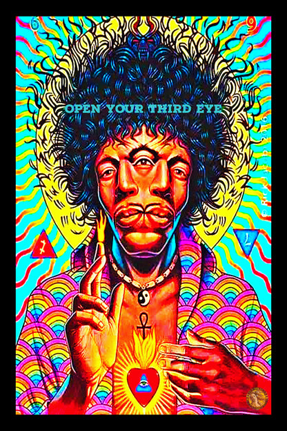 Jimi Hendrix | Vintage Music Artist | Art Poster Print | Wall Frame