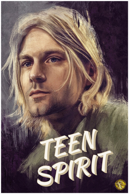 Kurt Cobain Teen Spirit | Vintage Music Artist | Art Poster Print | Wall Frame