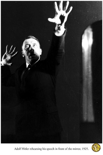 Adolf Hitler Rehearsing His Speech In Front Of The Mirror 1925 | Vintage Iconic Photograph | Wall Frame