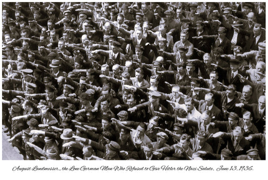 Lone German Man Who Refused to Give Hitler the Nazi Salute 1936 | Vintage Iconic Photograph | Wall Frame