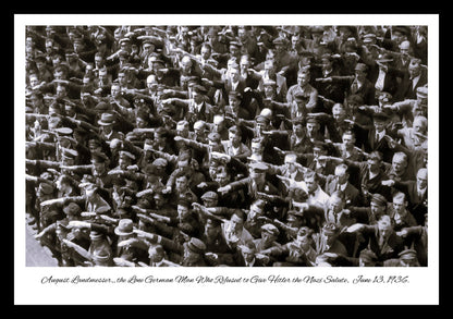 Lone German Man Who Refused to Give Hitler the Nazi Salute 1936 | Vintage Iconic Photograph | Wall Frame