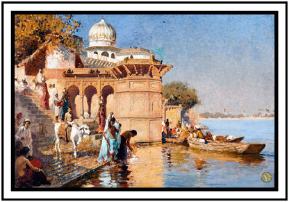 Along the Ghats, Mathura (1880) | Edwin Lord Weeks | Painting Art Print | Wall Frame