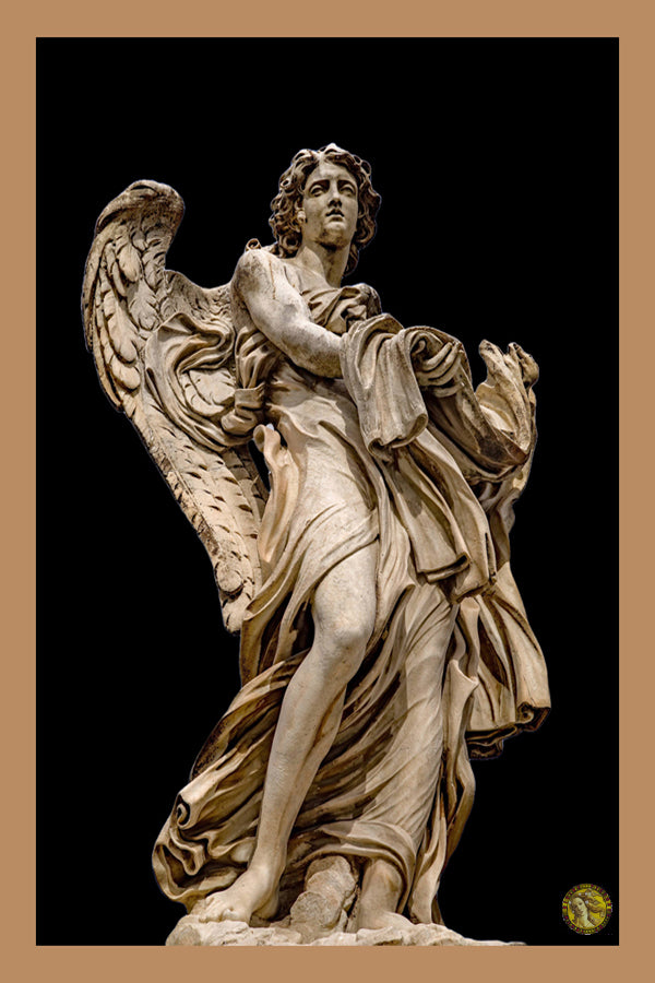 The Angel with the Garment and Dice Statue  | Paolo Naldini | Vintage Sculptures | Art Print | Wall Frame