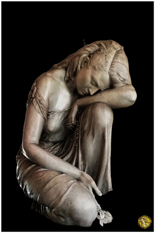 Grieving Girl | Renaud Martelli (1947)  | Vintage Sculptures | Art Print | Wall Frame