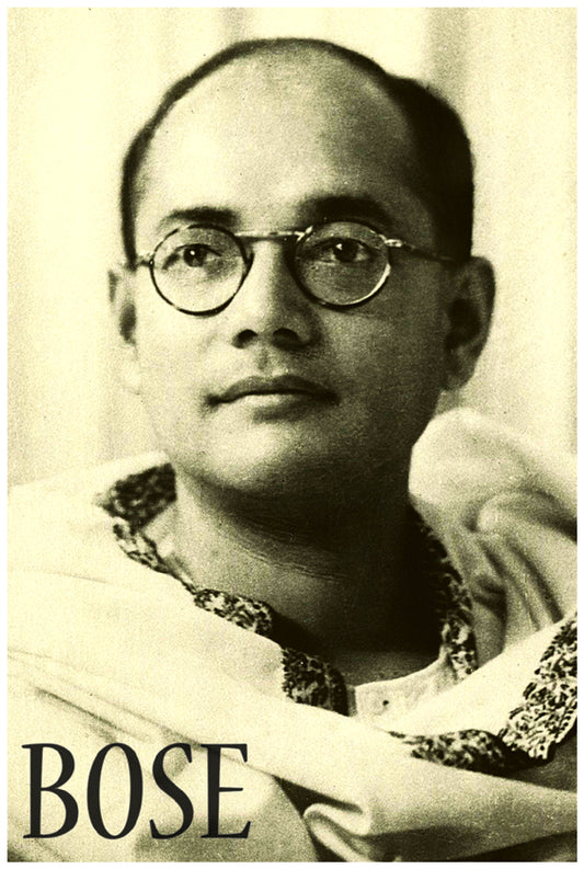 Subhas Chandra Bose | Vintage Famous Personalities | Large Poster Art Print | Wall Frame