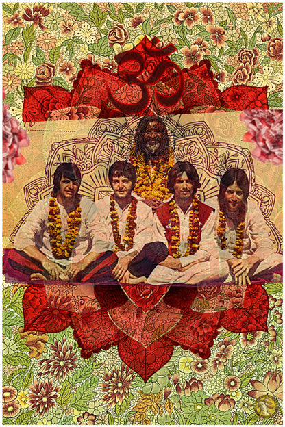 The Beatles | India 1968 | Vintage Music Group | Art Poster Print | Wall Frame