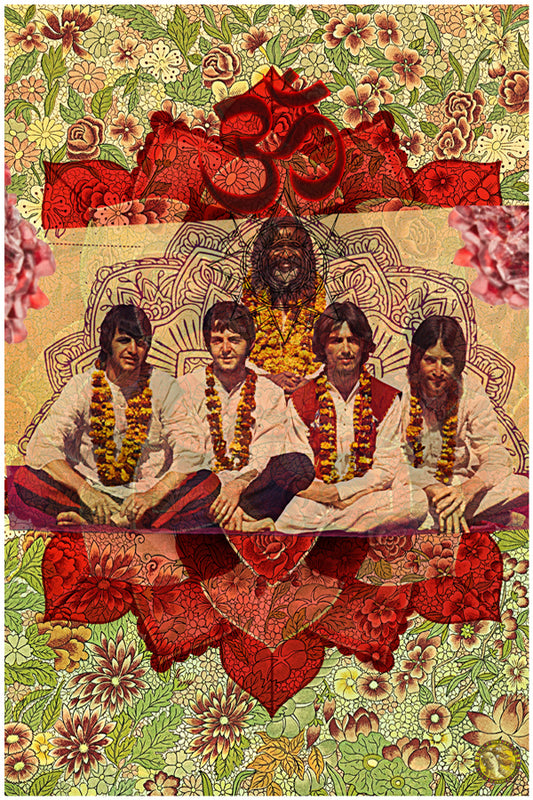 The Beatles | India 1968 | Vintage Music Group | Art Poster Print | Wall Frame