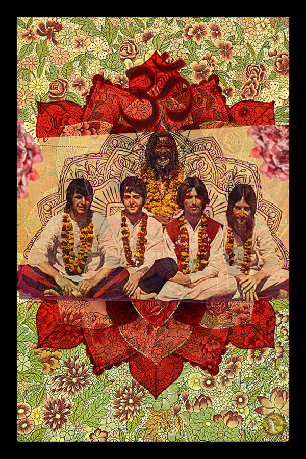 The Beatles | India 1968 | Vintage Music Group | Art Poster Print | Wall Frame