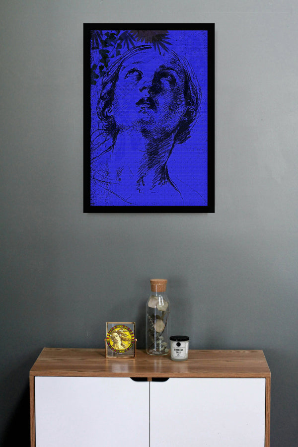 The Head Of A Woman Looking Up | Vintage Pop Art | Large Poster Print | Wall Frame