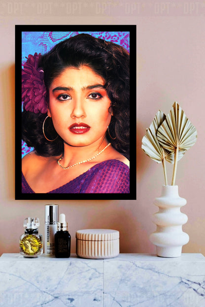 Raveena Tandon | Vintage Bollywood Actress | Large Art Print | Wall Frame