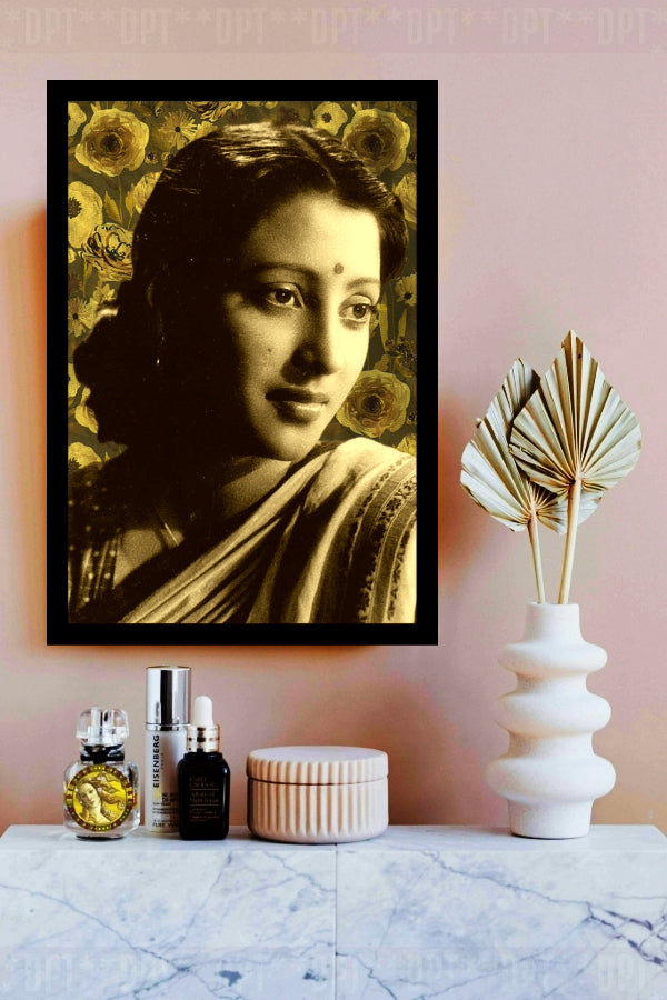 Suchitra Sen | Vintage Bollywood Actress | Large Art Print | Wall Frame