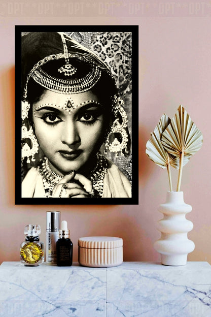 Vyjayanthimala | Vintage Bollywood Actress | Large Art Print | Wall Frame