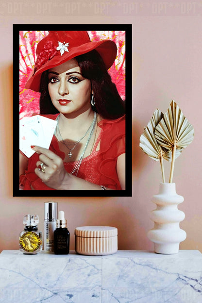 Hema Malini | Vintage Bollywood Actress | Large Art Print | Wall Frame