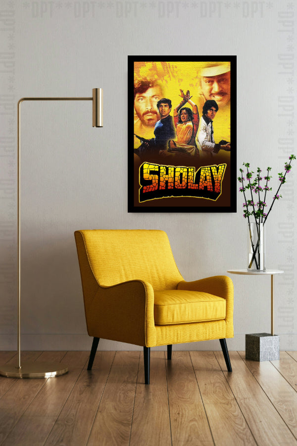 Sholay (1975) | Bollywood Movie Poster | Wall Frame