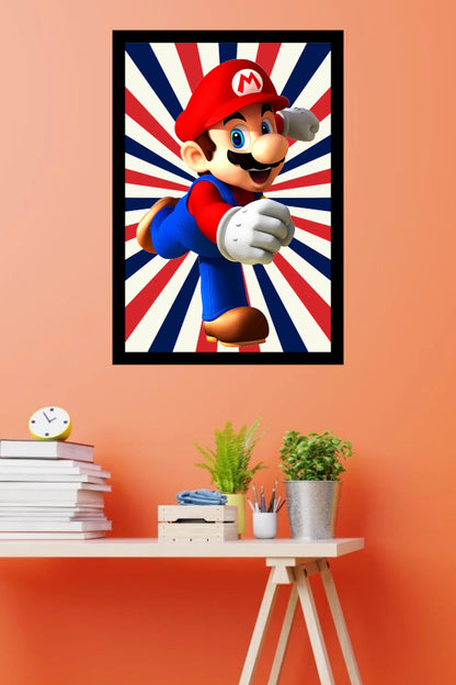 Super Mario | Classic Cartoon Poster | Art Print | Wall Frame