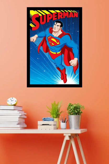 Superman | Classic Anime Poster | Art Print | Wall Frame