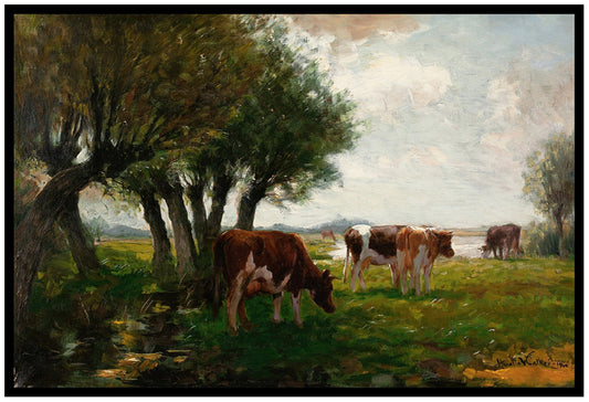 Cattle Grazing (1900) | Horatio Walker | Painting Art Print | Wall Frame