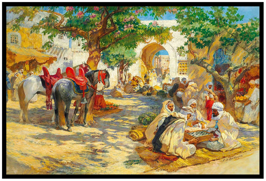 Chess Players, Biskra | Frederick Arthur Bridgman | Painting Art Print | Wall Frame