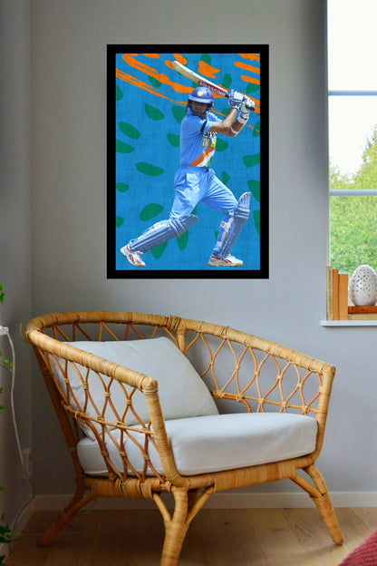 Rahul Dravid | Vintage Cricketer | Poster Art Print | Wall Frame