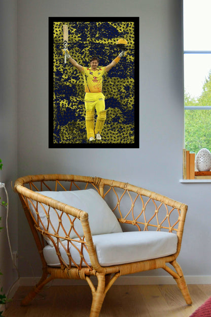 Shane Watson | Vintage Cricketer | Poster Art Print | Wall Frame