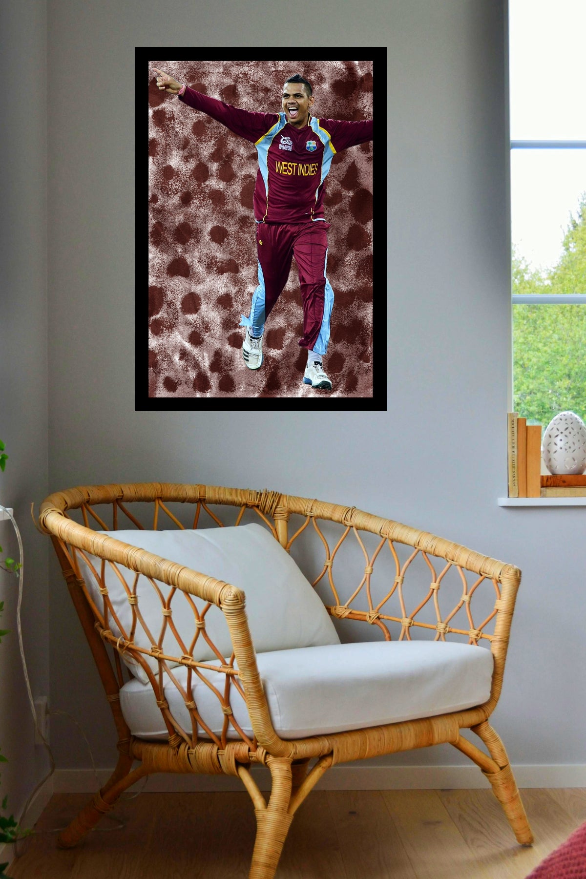 Sunil Narine | Vintage Cricketer | Poster Art Print | Wall Frame