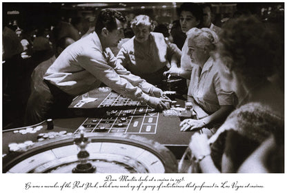 Dean Martin deals at a Las Vegas casino in 1958 | Vintage Iconic Photograph | Wall Frame