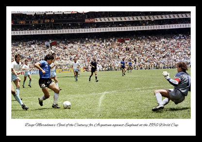 Diego Maradona's 'Goal of the Century' at the World Cup 1986  | Vintage Iconic Photograph | Wall Frame