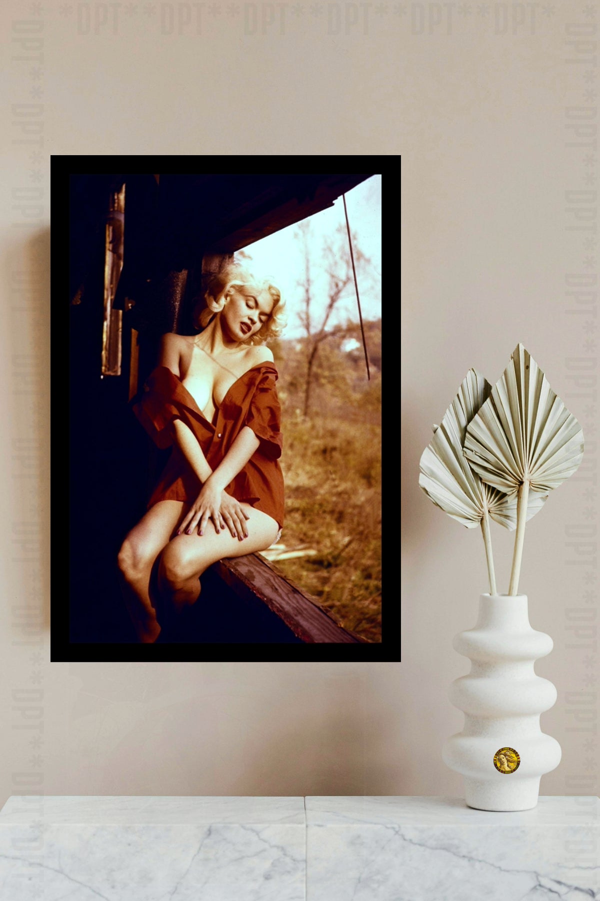 Jayne Mansfield In A Shirt | Vintage Fashion Art Print | Wall Frame