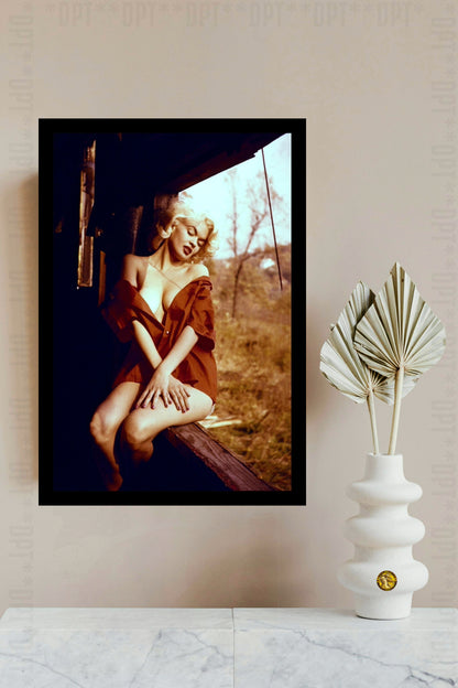 Jayne Mansfield In A Shirt | Vintage Fashion Art Print | Wall Frame