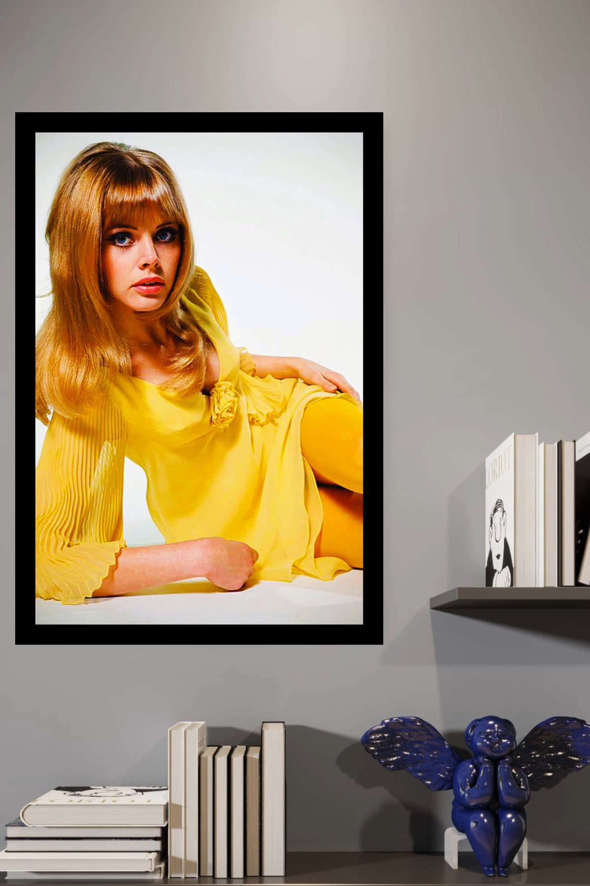 Britt Ekland In A Yellow Dress (1967) | Vintage Fashion Art Print | Wall Frame