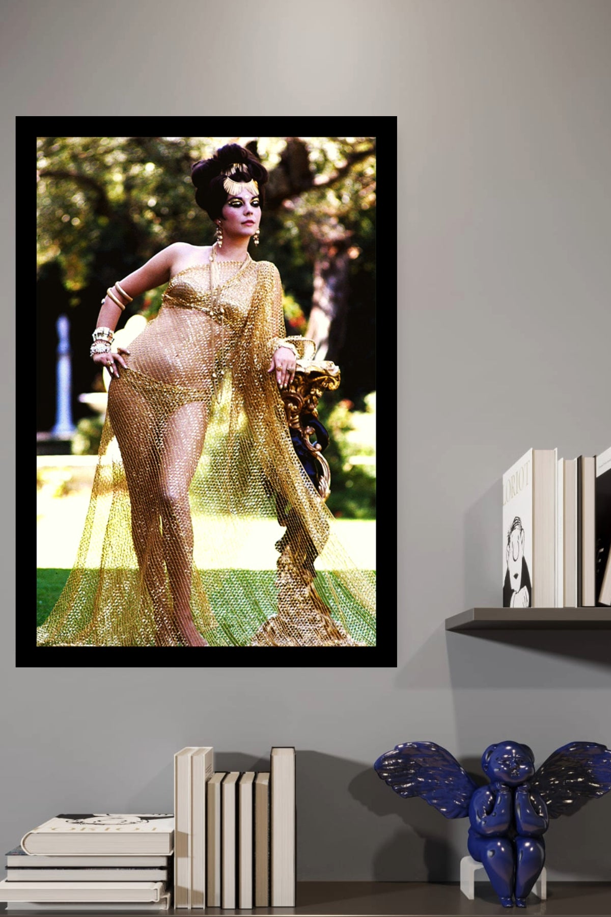 Natalie Wood Wrapped In Gold From Penelope (1966) | Vintage Fashion Art Print | Wall Frame