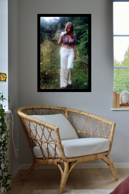 Nancy Cameron Wandering In The Meadow (1974) | Vintage Fashion Art Print | Wall Frame