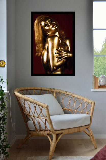 Shirley Eaton In James Bond Gold Finger (1964) | Vintage Fashion Art Print | Wall Frame