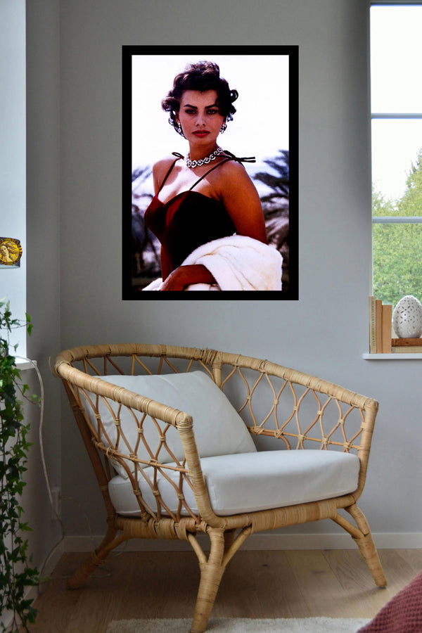 Sophia Loren Wearing Diamonds (1957) | Vintage Fashion Art Print | Wall Frame