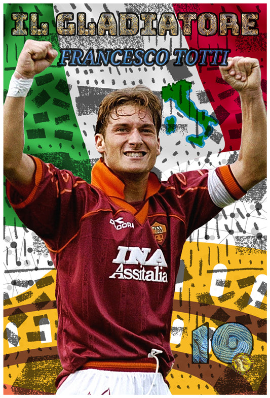 Francesco Totti | Vintage Football Player | Art Print | Wall Frame