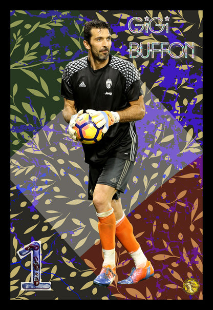 Gianluigi Buffon | Vintage Football Player | Art Print | Wall Frame