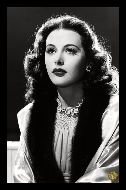 Hedy Lamarr | Monochrome (1940) | Vintage Hollywood Actress | Art Print | Wall Frame