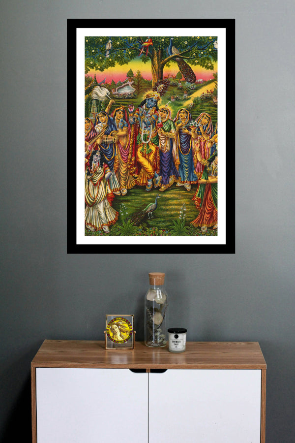 Rasa Lila | Vintage Indian Folk Art Print | Wall Frame