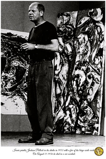 Jackson Pollock In His Studio 1953 | Vintage Iconic Photograph | Wall Frame