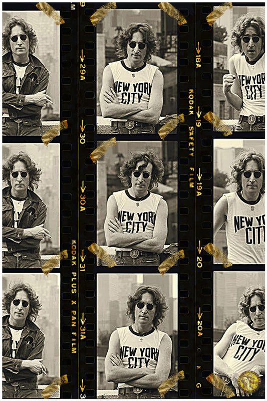 John Lennon | Proof Sheet, New York City 1974 | Vintage Music Artist | Art Poster Print | Wall Frame