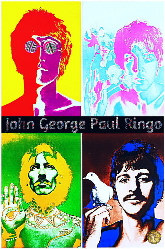 John Paul George Ringo | The Beatles | Vintage Music Artist | Art Poster Print | Wall Frame